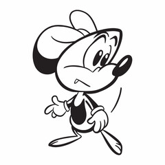 Isolated mouse silhouette vector design,cartoon style mouse