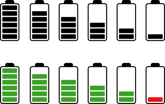 Battery charge level indicator. Charge battery level icon