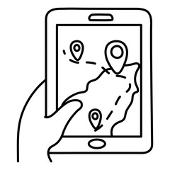Premium design icon of mobile map 

