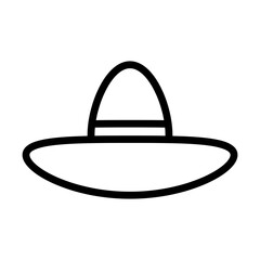 Sun Hat Vector Line Icon Design