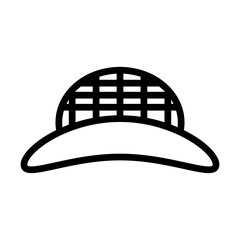 Straw Hat Vector Line Icon Design
