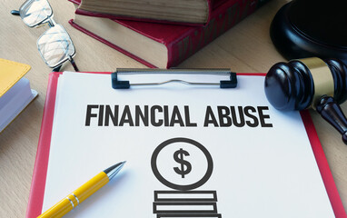 Financial abuse is shown using the text