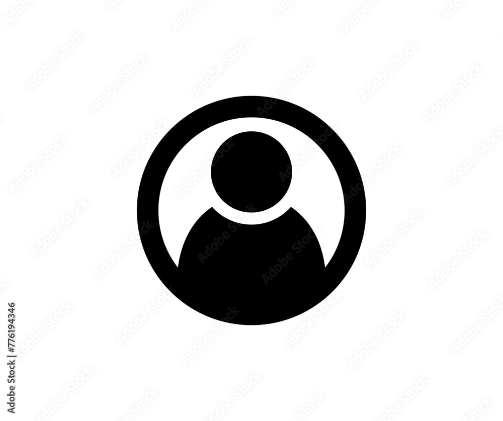 Poster User profile login or access authentication icon button in circle. People, account sign vector design and illustration. 
