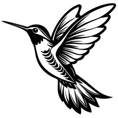 Obraz premium hummingbird silhouette vector illustration svg file 