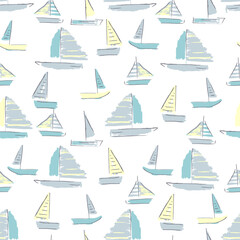 Seamless vector marine pattern. For cards, t-shirt prints, birthday, party invitations, scrapbook, summer holidays.