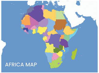 High detailed map of Africa. Outline map of Africa. Africa.