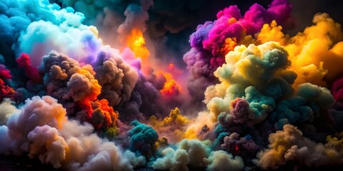 Obraz na płótnie Canvas Smoky Magic: Bright Colors of the Night 
