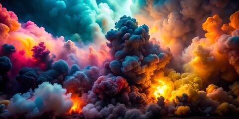 Glowing clouds: a play of color and smoke
