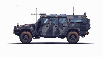 Armed truck for special police force SWAT tactical team