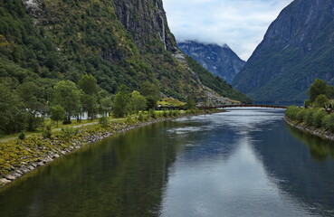 River Naeroydalselvi at Gudvangen in Norway, Europe

