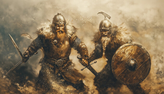 Epic Viking Warriors in Battle
