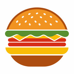 Minimalist Burger logo icon element vector graphic sign symbol clipart vector illustration
