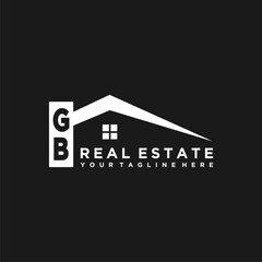 GB Initials Vektor Stok Real Estate Logo Design - obrazy, fototapety, plakaty