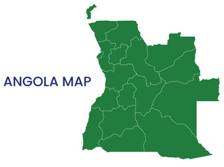 High detailed map of Angola. Outline map of Angola. Africa