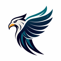 Minimalist eagle hand drown logo icon element vector graphic sign symbol clipart vector illustration