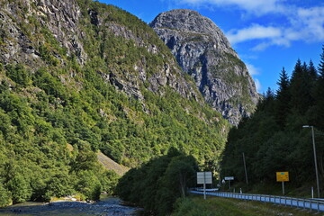 River Naeroydalselvi at Stalheim in Norway, Europe
