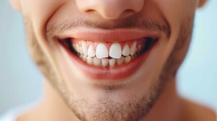 Fototapeta premium Beautiful smile with white healthy teeth.