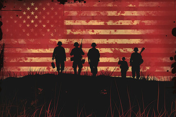 Naklejka premium Proud to be an American: Memorial Day vector illustration art for patriotic celebrations. Generative AI