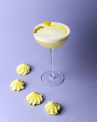 cream with fruits cocktail with cardamom and lemon