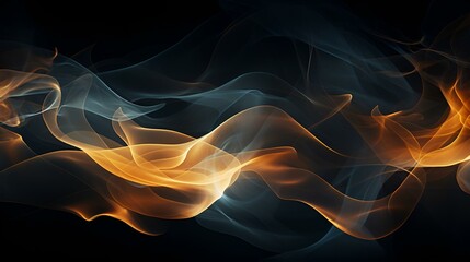 Abstract dark and golden smoke texture background.
