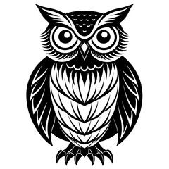 Fototapeta premium owl silhouette vector illustration svg file 
