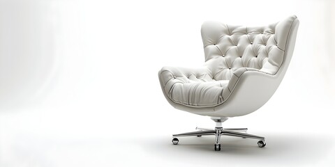Swivel Chair Spinning with Decisions on Contemporary White Studio Background