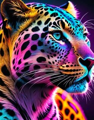 Neon Colored Leopard 