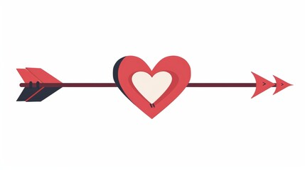 Obraz premium Cupid’s arrow with heart symbolize love