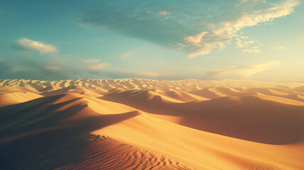 Fototapeta na wymiar sunrise sunset over the mountain dunes in the desert