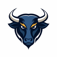 Minimalist Bull mascot logo icon element vector graphic sign symbol clipart vector illustration
