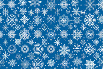 Winter snowflakes on blue background