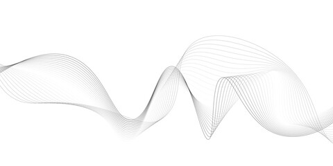 Abstract wave line background. Modern flowing wave curving lines on white background.