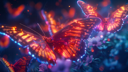 Cybernetic butterflies emerging 