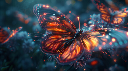 Cybernetic butterflies emerging 