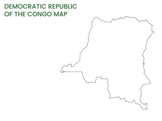 High detailed map of Democratic Republic of the Congo. Outline map of Democratic Republic of the Congo. Africa