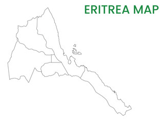 High detailed map of Eritrea. Outline map of Eritrea. Africa