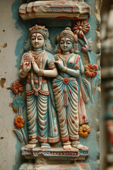 Fototapeta premium Lord Krishna & Radha Statue