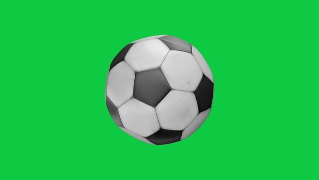 Soccer ball isolated on greenscreen looping 4K