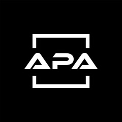 Initial letter APA logo design. APA logo design inside square. - obrazy, fototapety, plakaty