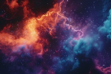 Blue, pink and purple nebula space stars sky CG illustration background. High quality photo - obrazy, fototapety, plakaty