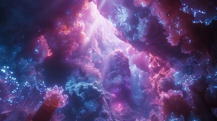 Obraz na płótnie Canvas Explore a crystalline cave