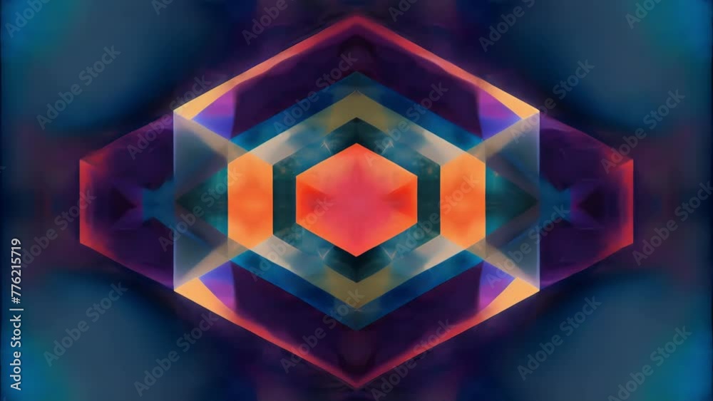 Poster Perfectly symmetrical squares with shadows that seem to pulsate and change in size.