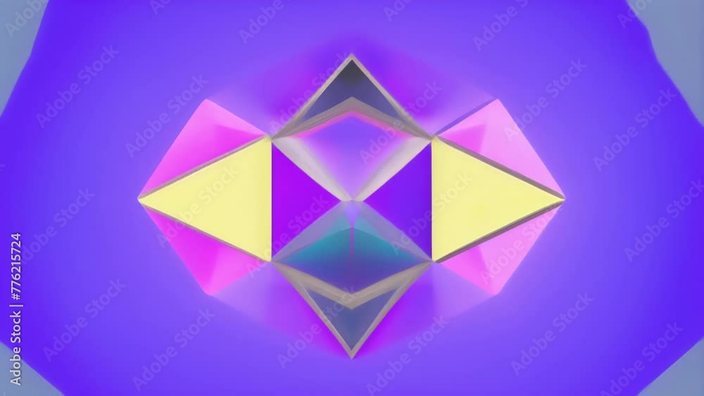 Poster The boundaries between objects and space dissolve as pastelcolored geometric shapes blend seamlessly into each other.