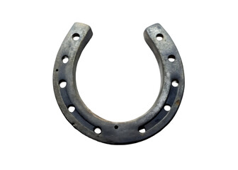 iron horseshoe as a symbol of good luck on isolation