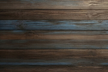 Fototapeta premium Brown and blue old dirty wood wall wooden plank board texture background with grains and structures