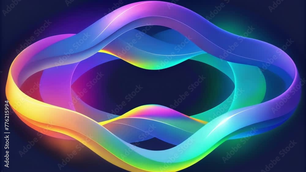 Aufkleber Vibrant ribbons of holographic energy pulse and radiate outward creating a dynamic and everchanging display of iridescent waves.