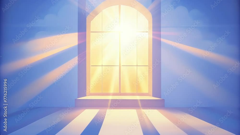 Poster A hazy array of sunbeams filtering through a dusty window filling the room with an otherworldly glow.