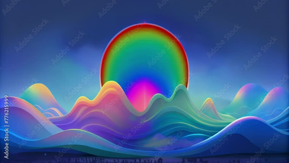 Poster A rainbow explosion frozen in motion the holographic waves seem to come alive with each flicker of light and shift of perspective.