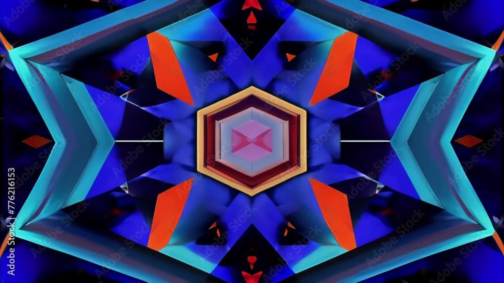 Poster A mesmerizing kaleidoscope of mirrored shapes reflecting an endless number of parallel dimensions.