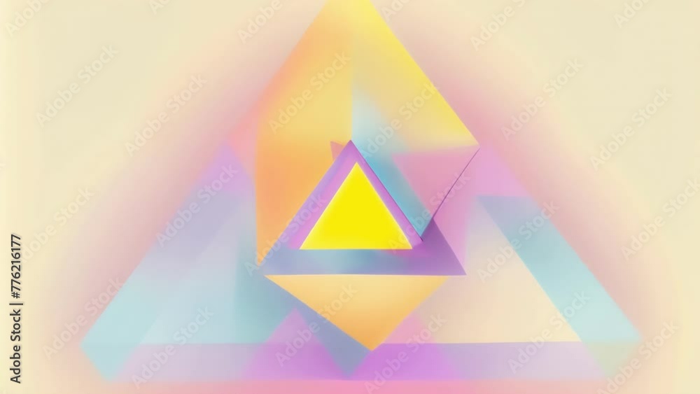 Poster a soft soothing gradient of pastel yellow and pink triangles merging and blending together.
